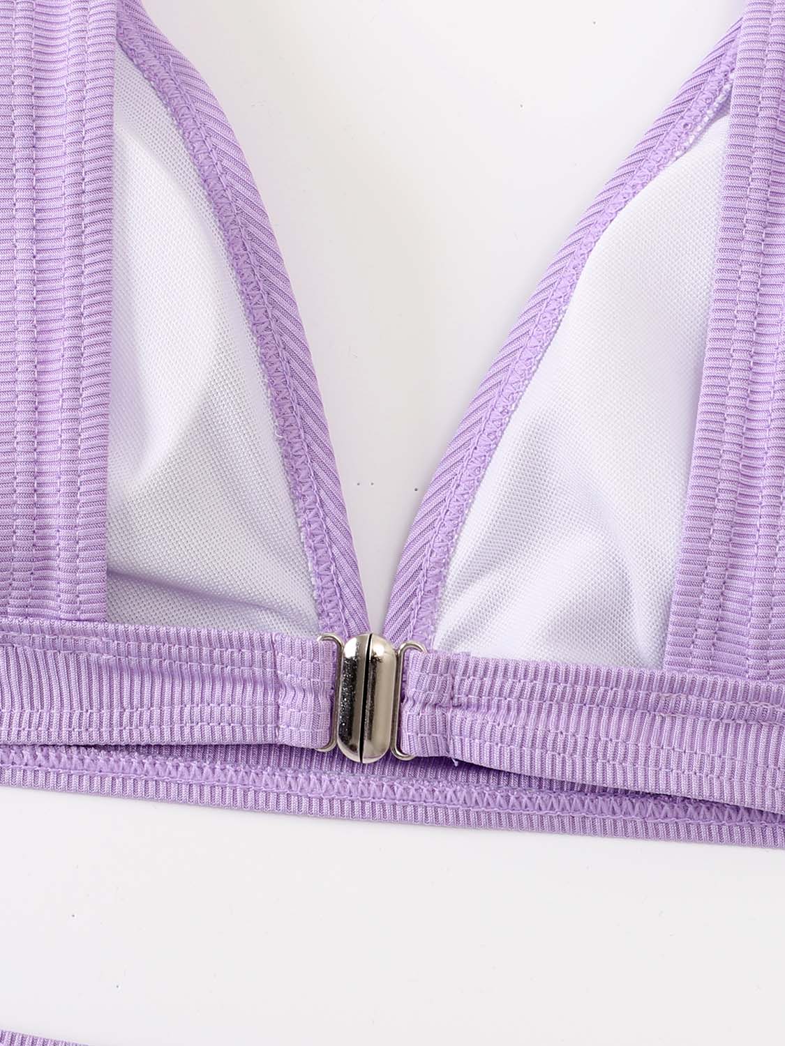 Black High Waist Bikinis Pit Fabric Swimwear Women Bath Suit V Neck Swimsuit Female Red Beachwear Solid Bikini Set