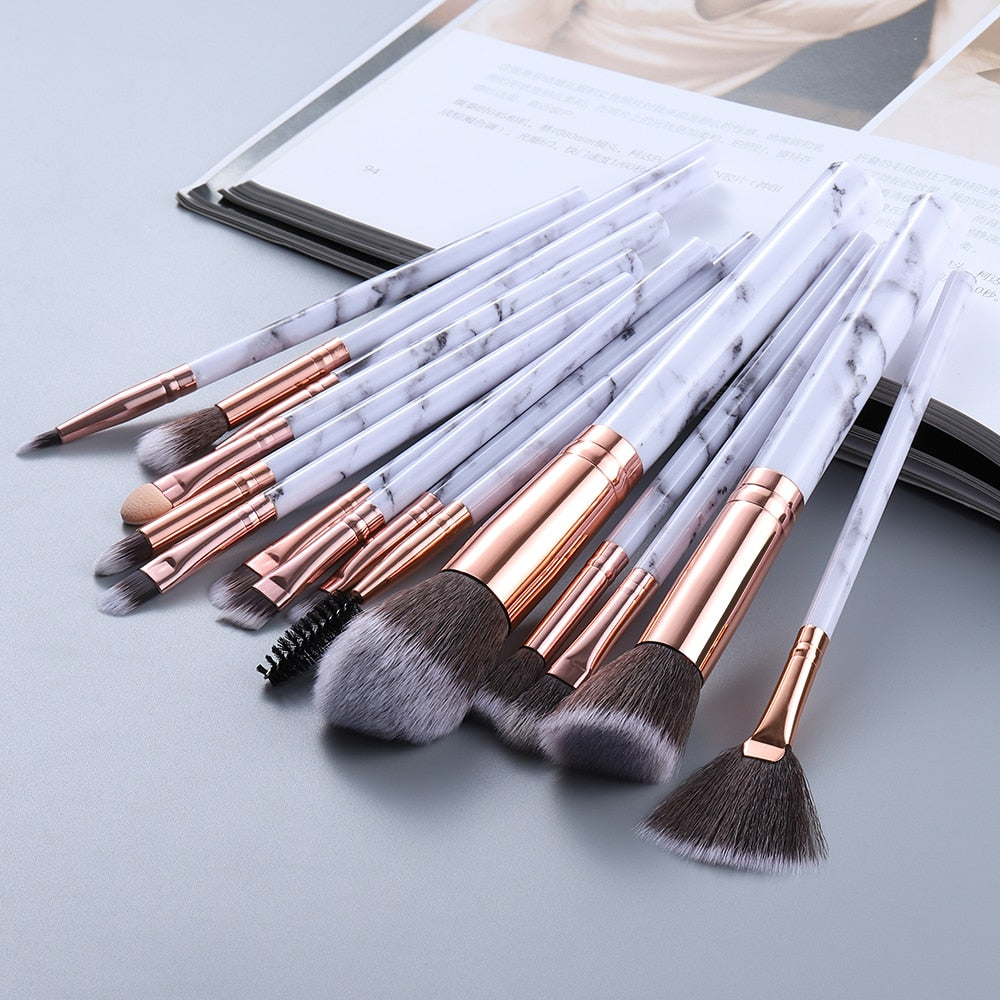 FLD 5/15Pcs Makeup Brushes Tool Set Cosmetic Powder Eye Shadow Foundation Blush Blending Beauty Make Up Brush Maquiagem