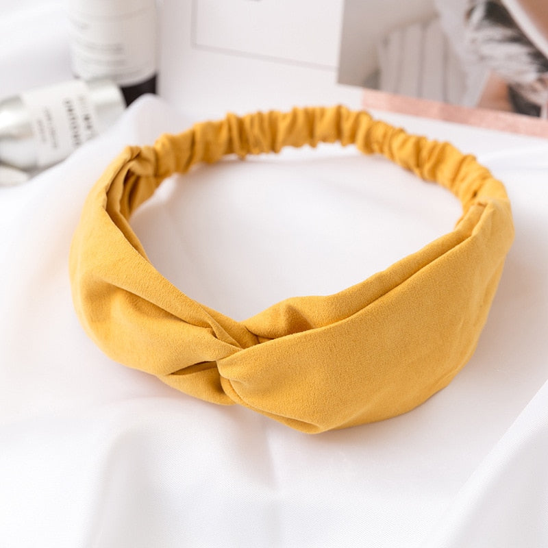 Women Cross Solid color Hair Bands Girls Print Flower Headbands Fashion Turban Make up Hair Accessories FD127