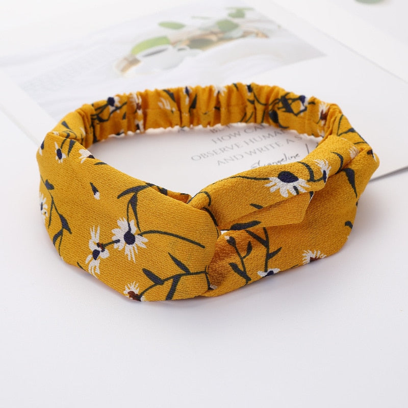 Women Cross Solid color Hair Bands Girls Print Flower Headbands Fashion Turban Make up Hair Accessories FD127