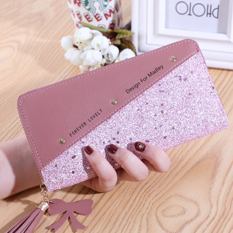 Women Wallets Lady Long Coin Purses Cards Holder Woman Double Zippers Handbags Billfold Wallet Burse Wristlet Money Bags Pocket