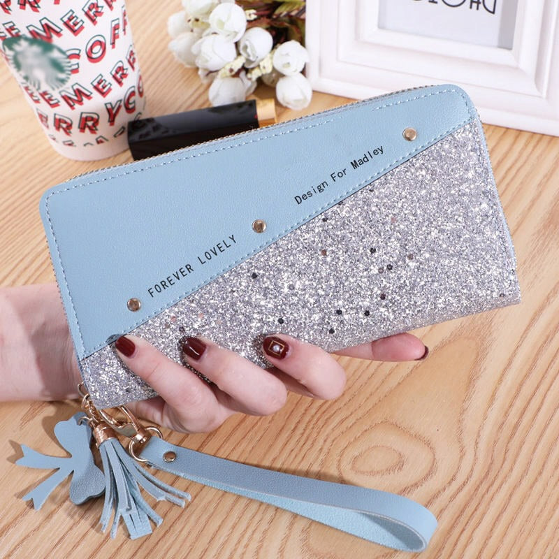 Women Wallets Lady Long Coin Purses Cards Holder Woman Double Zippers Handbags Billfold Wallet Burse Wristlet Money Bags Pocket