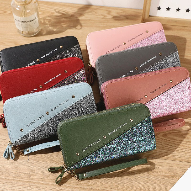 Women Wallets Lady Long Coin Purses Cards Holder Woman Double Zippers Handbags Billfold Wallet Burse Wristlet Money Bags Pocket