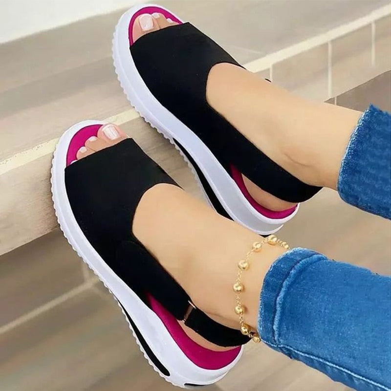 Women Sandals 2022 Heels Sandals Peep Top Summer Shoes Women Platform Sandals Soft Wedges Shoes Sandalias Mujer Casual Footwear