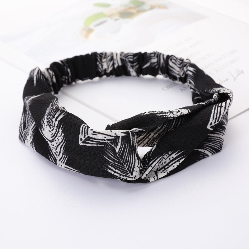 Women Cross Solid color Hair Bands Girls Print Flower Headbands Fashion Turban Make up Hair Accessories FD127