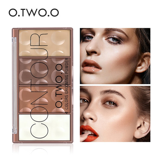 O.TWO.O Contour Palette Face Shading Grooming Powder Makeup 4 Colors Long-Lasting Face Make Up Contouring Bronzer Cosmetics