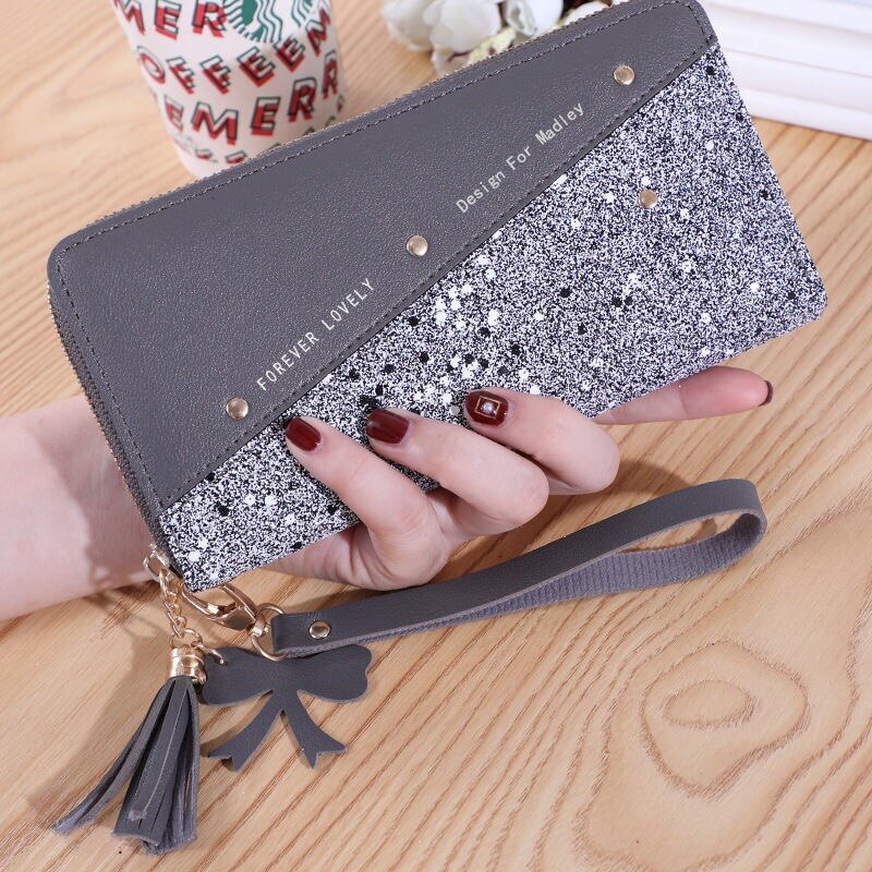 Women Wallets Lady Long Coin Purses Cards Holder Woman Double Zippers Handbags Billfold Wallet Burse Wristlet Money Bags Pocket