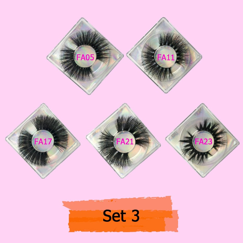 Mink Eyelash 10/20/30 Pairs Fake Lashes Wholesale 5D Mink Lashes Packaging Boxes Magnetic Eyelashes 25mm False Lashes In Bulk