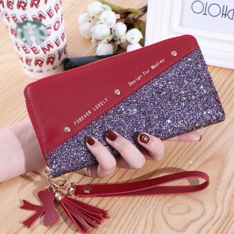 Women Wallets Lady Long Coin Purses Cards Holder Woman Double Zippers Handbags Billfold Wallet Burse Wristlet Money Bags Pocket