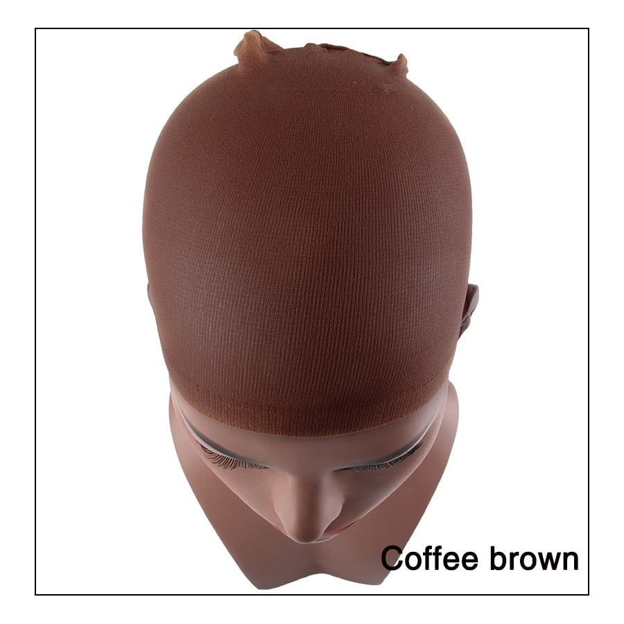 Alileader 2Pcs High Quality Wig Cap Brown Stocking Cap To Christmas Cosplay Wig Caps Stocking Elastic Liner Mesh For Making Wigs