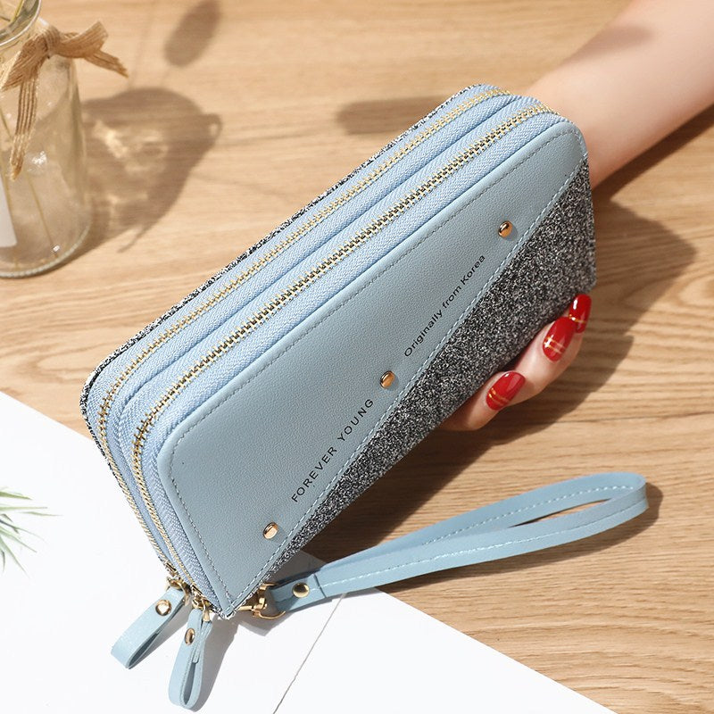 Women Wallets Lady Long Coin Purses Cards Holder Woman Double Zippers Handbags Billfold Wallet Burse Wristlet Money Bags Pocket