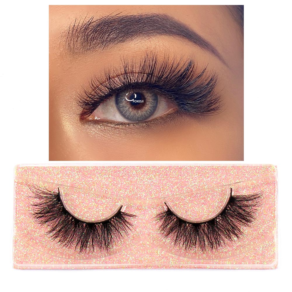 FOXESJI Mink Eyelashes Makeup 3D Mink Lashes Thick Cross Volume Fluffy Cruelty free Eye Lashes Dramatic False Eyelashes Eyelash