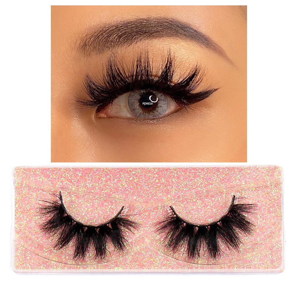 FOXESJI Mink Eyelashes Makeup 3D Mink Lashes Thick Cross Volume Fluffy Cruelty free Eye Lashes Dramatic False Eyelashes Eyelash