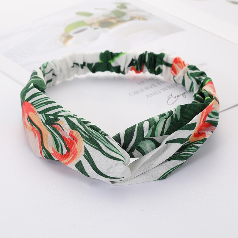 Women Cross Solid color Hair Bands Girls Print Flower Headbands Fashion Turban Make up Hair Accessories FD127