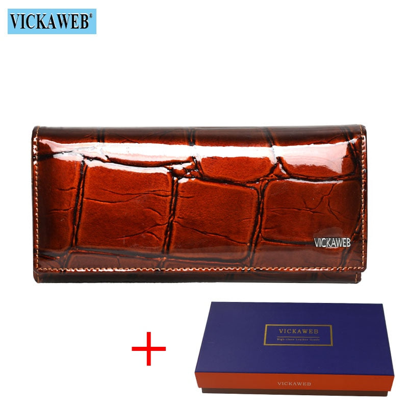 Free Gift Genuine Leather Women Wallet Magnetic Hasp Female Long Purse Ladies Coin Purses Fashion Wallets Women&#39;s Money Walet