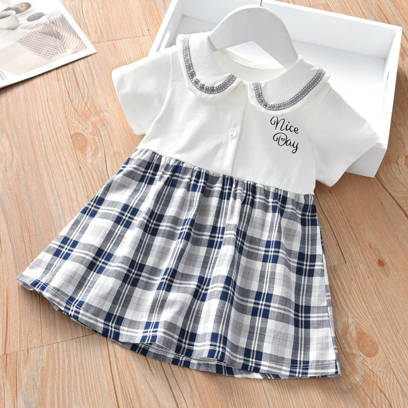 Unicon Children Dress Spring Summer Turn-Down Collar Kids Clothes Fashion toddler Baby Girls Clothing Summer Dress Girl