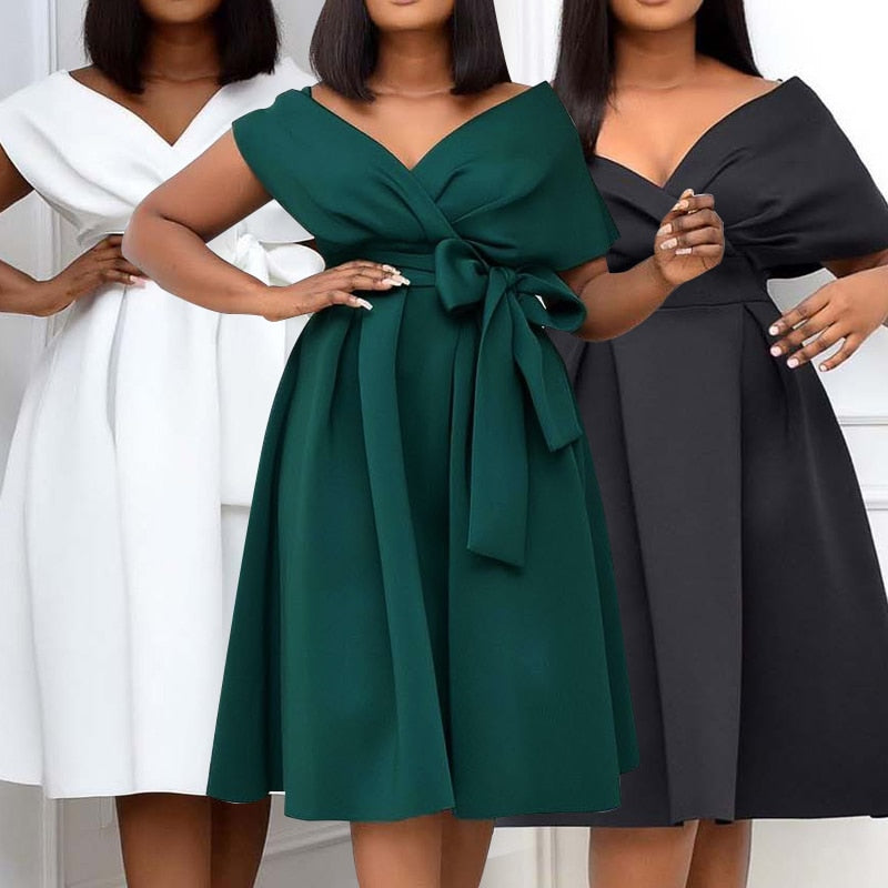 High Quality Women Dress Bow Elegant Wedding Party Dresses For Women 2022 Summer PlusSize Women Clothing S-XXXL Femme Vestidos