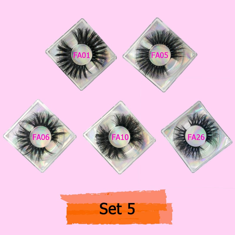 Mink Eyelash 10/20/30 Pairs Fake Lashes Wholesale 5D Mink Lashes Packaging Boxes Magnetic Eyelashes 25mm False Lashes In Bulk