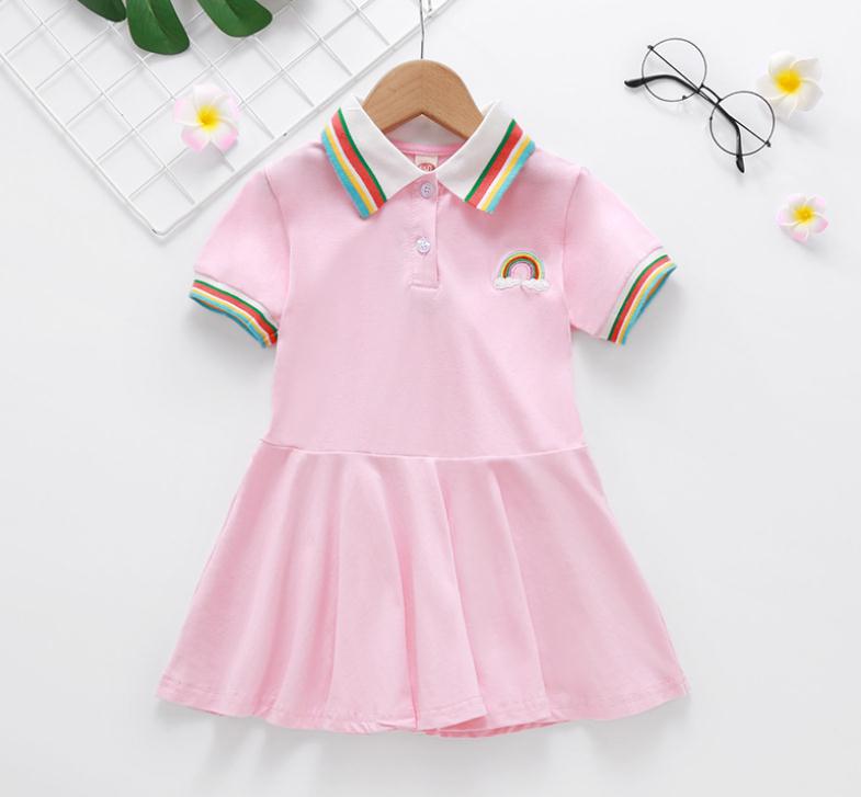 Unicon Children Dress Spring Summer Turn-Down Collar Kids Clothes Fashion toddler Baby Girls Clothing Summer Dress Girl