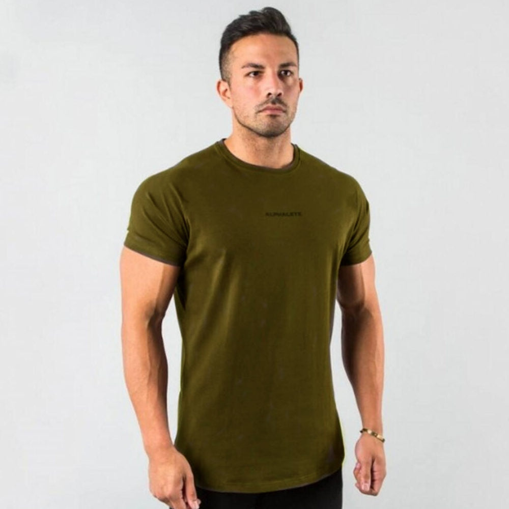 Gym Cotton t shirt Men Fitness Workout Skinny Short sleeve T-shirt Male Bodybuilding Sport Tee shirt Tops Summer Casual Clothing