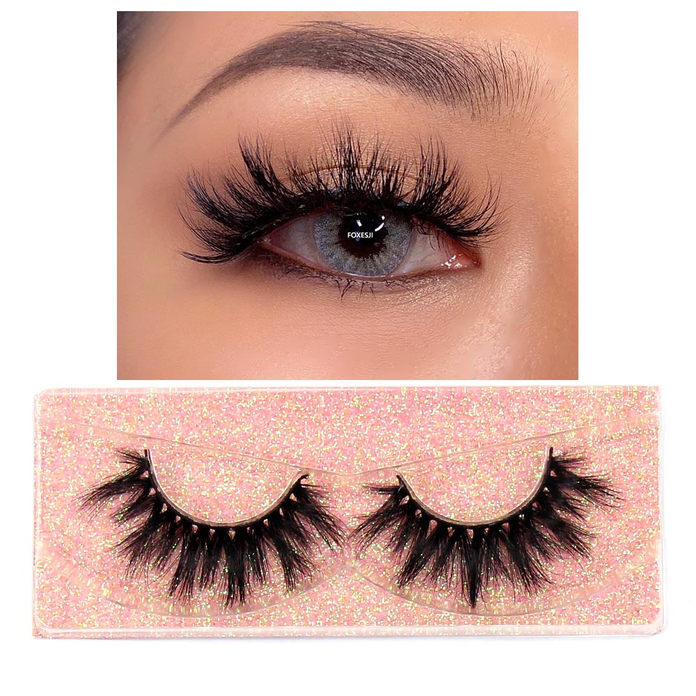 FOXESJI Mink Eyelashes Makeup 3D Mink Lashes Thick Cross Volume Fluffy Cruelty free Eye Lashes Dramatic False Eyelashes Eyelash