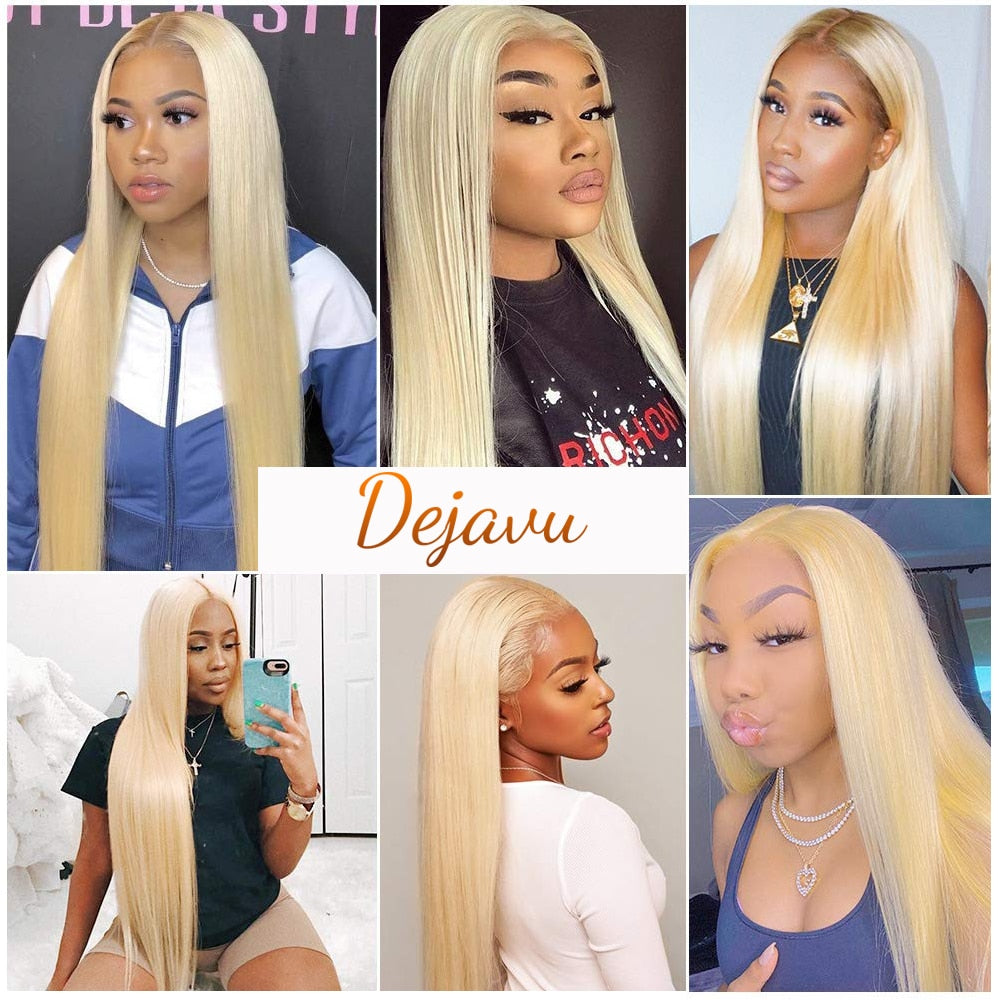 613 Honey Blonde Lace Frontal Wig Straight Human Hair Wigs 13X4 HD Lace Frontal Wigs PrePlucked Transparent Lace Wig For Women