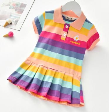 Unicon Children Dress Spring Summer Turn-Down Collar Kids Clothes Fashion toddler Baby Girls Clothing Summer Dress Girl