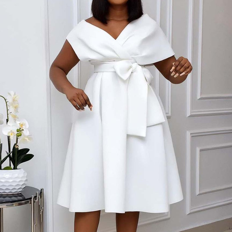 High Quality Women Dress Bow Elegant Wedding Party Dresses For Women 2022 Summer PlusSize Women Clothing S-XXXL Femme Vestidos