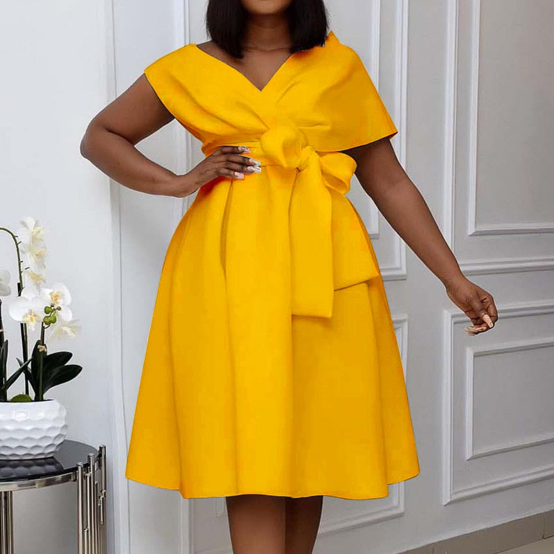 High Quality Women Dress Bow Elegant Wedding Party Dresses For Women 2022 Summer PlusSize Women Clothing S-XXXL Femme Vestidos