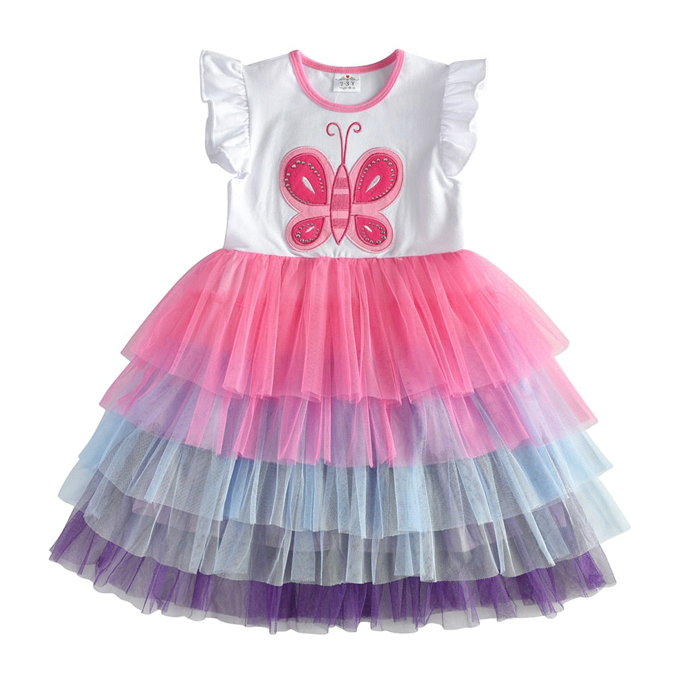 VIKITA Girls Unicorn Tutu Dress Kids Sequined Princess Vestido Girls Birthday Party Dress Children Summer Dresses Kids Clothes