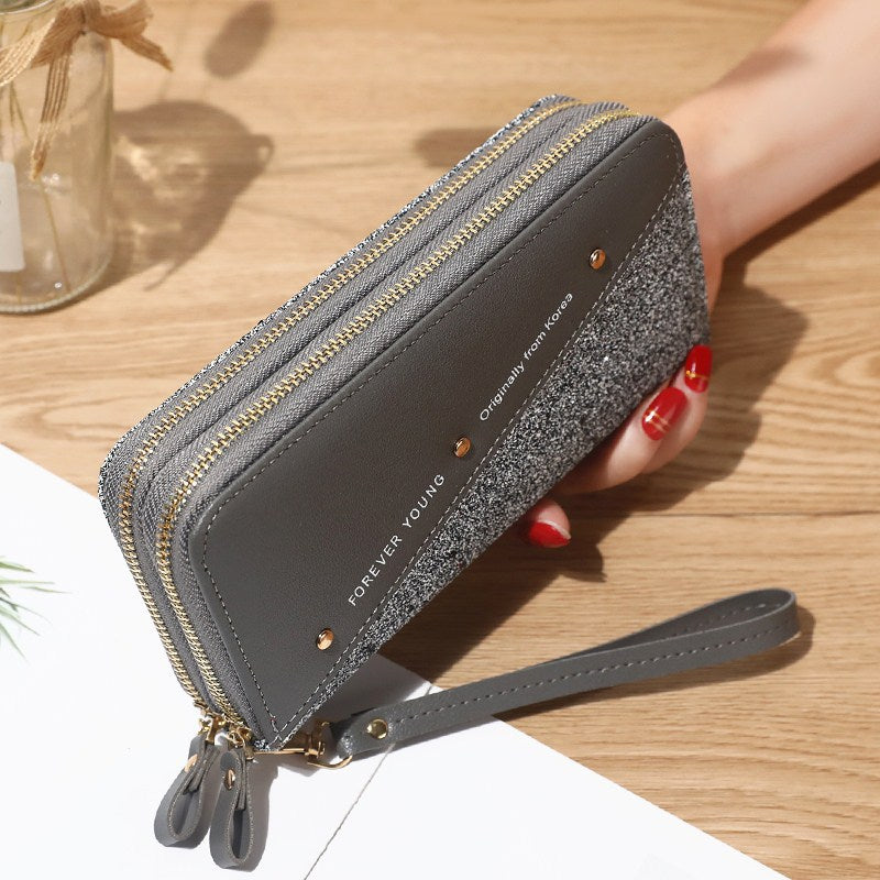 Women Wallets Lady Long Coin Purses Cards Holder Woman Double Zippers Handbags Billfold Wallet Burse Wristlet Money Bags Pocket