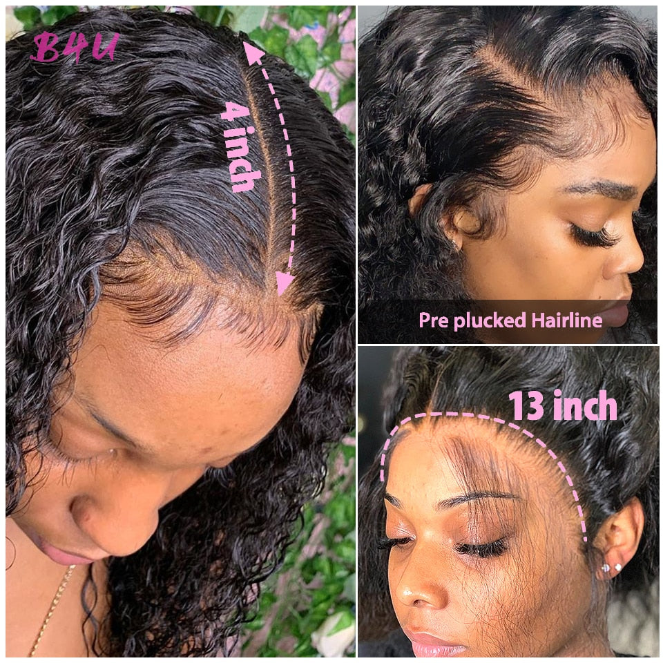 Lace Front Wigs Human Hair Water Wave 13x4 Human Hair Curly Wigs For Women Lace Frontal Wigs Brazilian Virgin Wet And Wavy Wigs