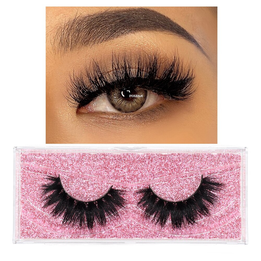 FOXESJI Mink Eyelashes Makeup 3D Mink Lashes Thick Cross Volume Fluffy Cruelty free Eye Lashes Dramatic False Eyelashes Eyelash