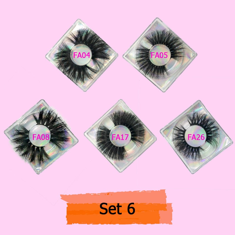 Mink Eyelash 10/20/30 Pairs Fake Lashes Wholesale 5D Mink Lashes Packaging Boxes Magnetic Eyelashes 25mm False Lashes In Bulk