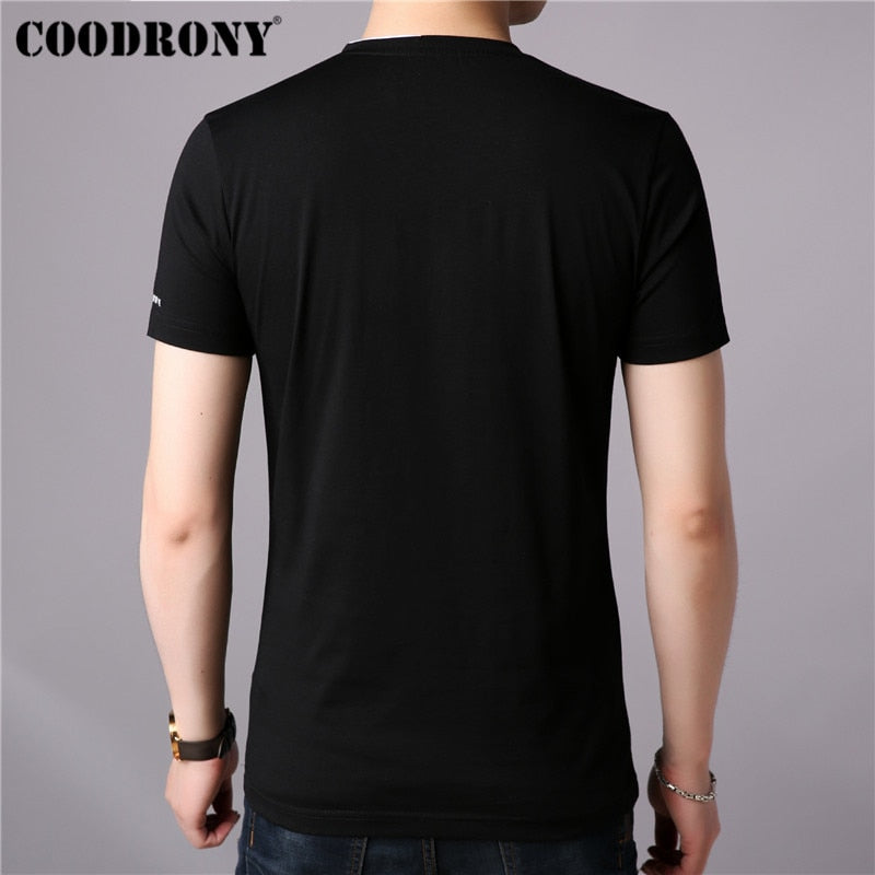 COODRONY T Shirt Men Short Sleeve T-Shirt Men Clothing 2019 Summer Streetwear Casual Men&#39;s T-Shirt V-Neck Tee Shirt Homme S95022