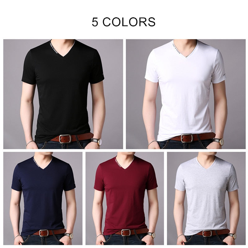 COODRONY T Shirt Men Short Sleeve T-Shirt Men Clothing 2019 Summer Streetwear Casual Men&#39;s T-Shirt V-Neck Tee Shirt Homme S95022