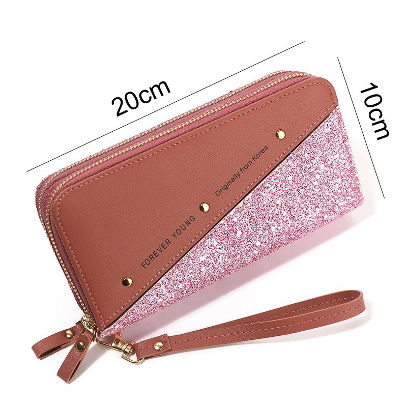 Women Wallets Lady Long Coin Purses Cards Holder Woman Double Zippers Handbags Billfold Wallet Burse Wristlet Money Bags Pocket