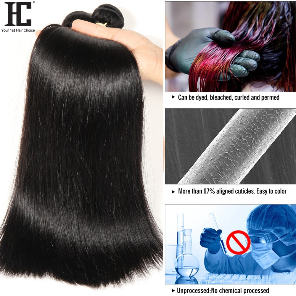 40 Inch Brazilian Straight 3 / 4 Bundles With Lace Closure Remy Human Hair Weave Bundle Deals With 5x5 Lace Part Closure Dyeable