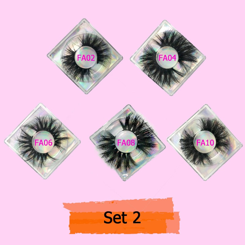 Mink Eyelash 10/20/30 Pairs Fake Lashes Wholesale 5D Mink Lashes Packaging Boxes Magnetic Eyelashes 25mm False Lashes In Bulk