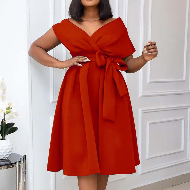 High Quality Women Dress Bow Elegant Wedding Party Dresses For Women 2022 Summer PlusSize Women Clothing S-XXXL Femme Vestidos