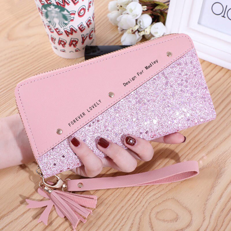 Women Wallets Lady Long Coin Purses Cards Holder Woman Double Zippers Handbags Billfold Wallet Burse Wristlet Money Bags Pocket