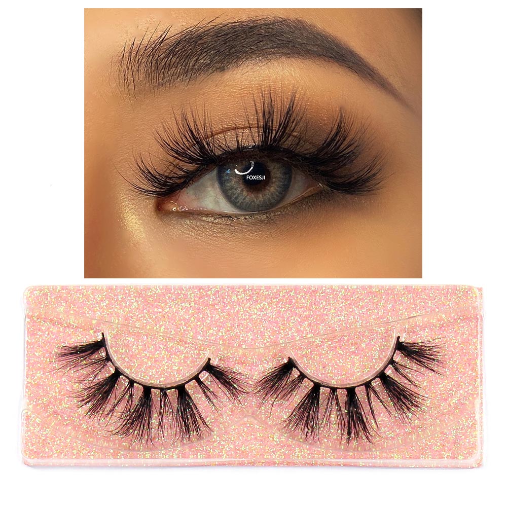 FOXESJI Mink Eyelashes Makeup 3D Mink Lashes Thick Cross Volume Fluffy Cruelty free Eye Lashes Dramatic False Eyelashes Eyelash