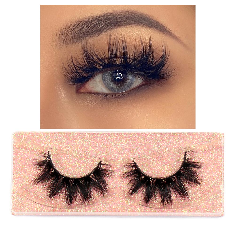 FOXESJI Mink Eyelashes Makeup 3D Mink Lashes Thick Cross Volume Fluffy Cruelty free Eye Lashes Dramatic False Eyelashes Eyelash