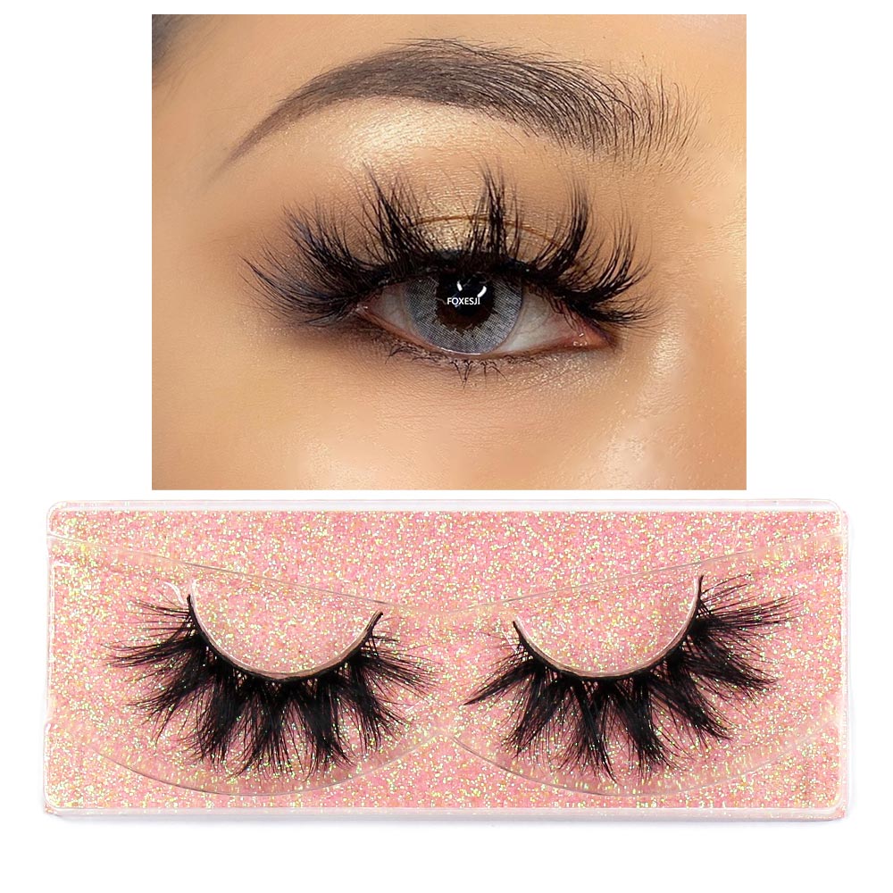 FOXESJI Mink Eyelashes Makeup 3D Mink Lashes Thick Cross Volume Fluffy Cruelty free Eye Lashes Dramatic False Eyelashes Eyelash