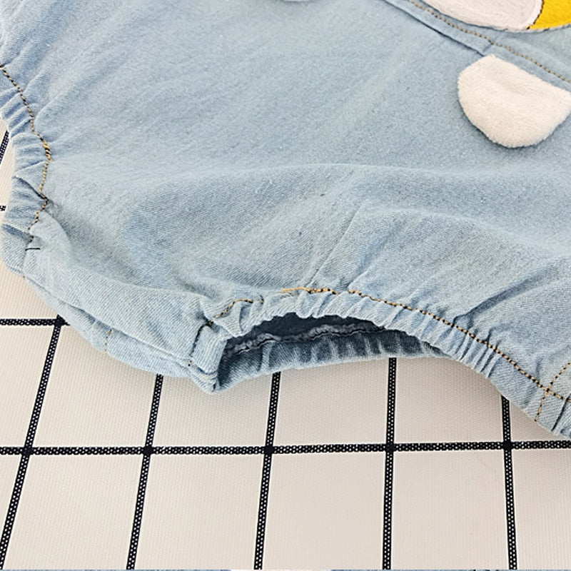 DIIMUU Toddler Infant Boy Pants Denim Clothes Girls Overalls Dungarees Kids Baby Jumper Jeans Jumpsuit Clothing Outfits Shorts