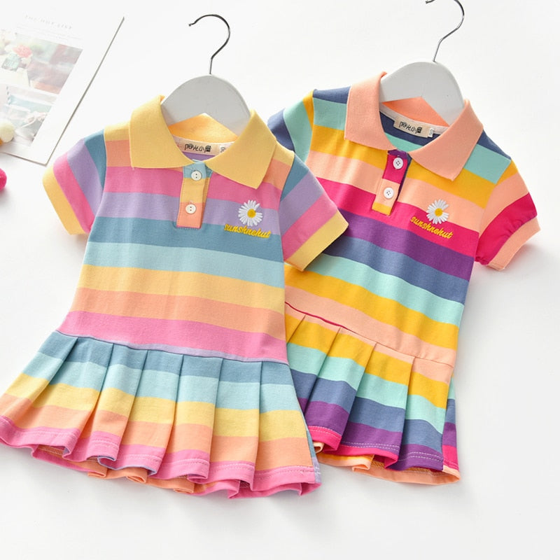 Unicon Children Dress Spring Summer Turn-Down Collar Kids Clothes Fashion toddler Baby Girls Clothing Summer Dress Girl