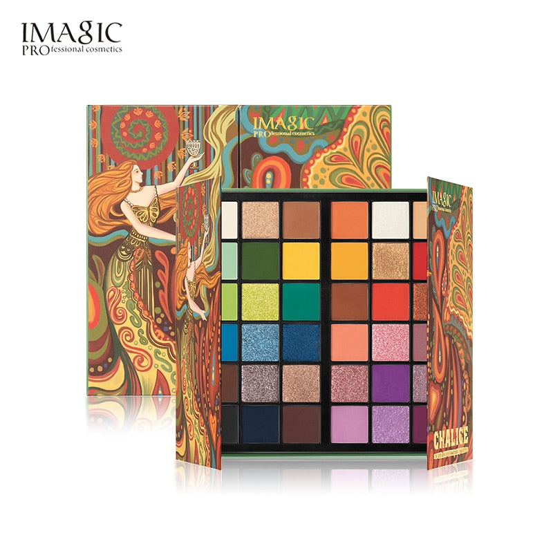 IMAGIC New 36 Colors Eyeshadow Matte Make Up Palette Shimmer Pearlescent Rainbow Holy Grail Palette Eyeshadow Powder