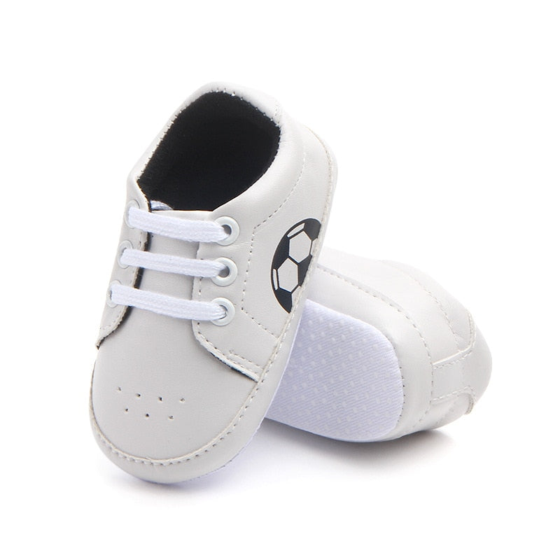 Baby Shoes Newborn Boys Sneaker Girls Two Striped First Walkers Kids Toddlers Lace Up PU Leather Soft Soles Sneakers 0-18 Months