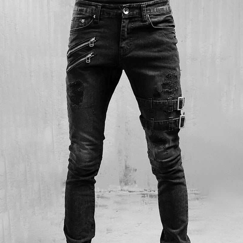 Straight Jeans Men High Waist Jean Spring Summer Boyfriend Jeans Streetwear Skinny Cacual Designer Long Denim Pants Trousers