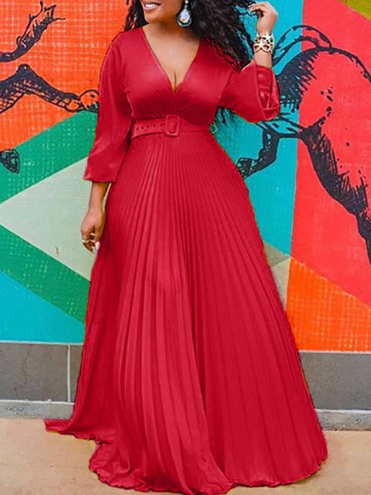 Birthday Maxi Dresses for Women Party Pleated Dress Long Sleeve  Elegant Chiffon Vintage Dress Streetwear Wholesale Dropshipping